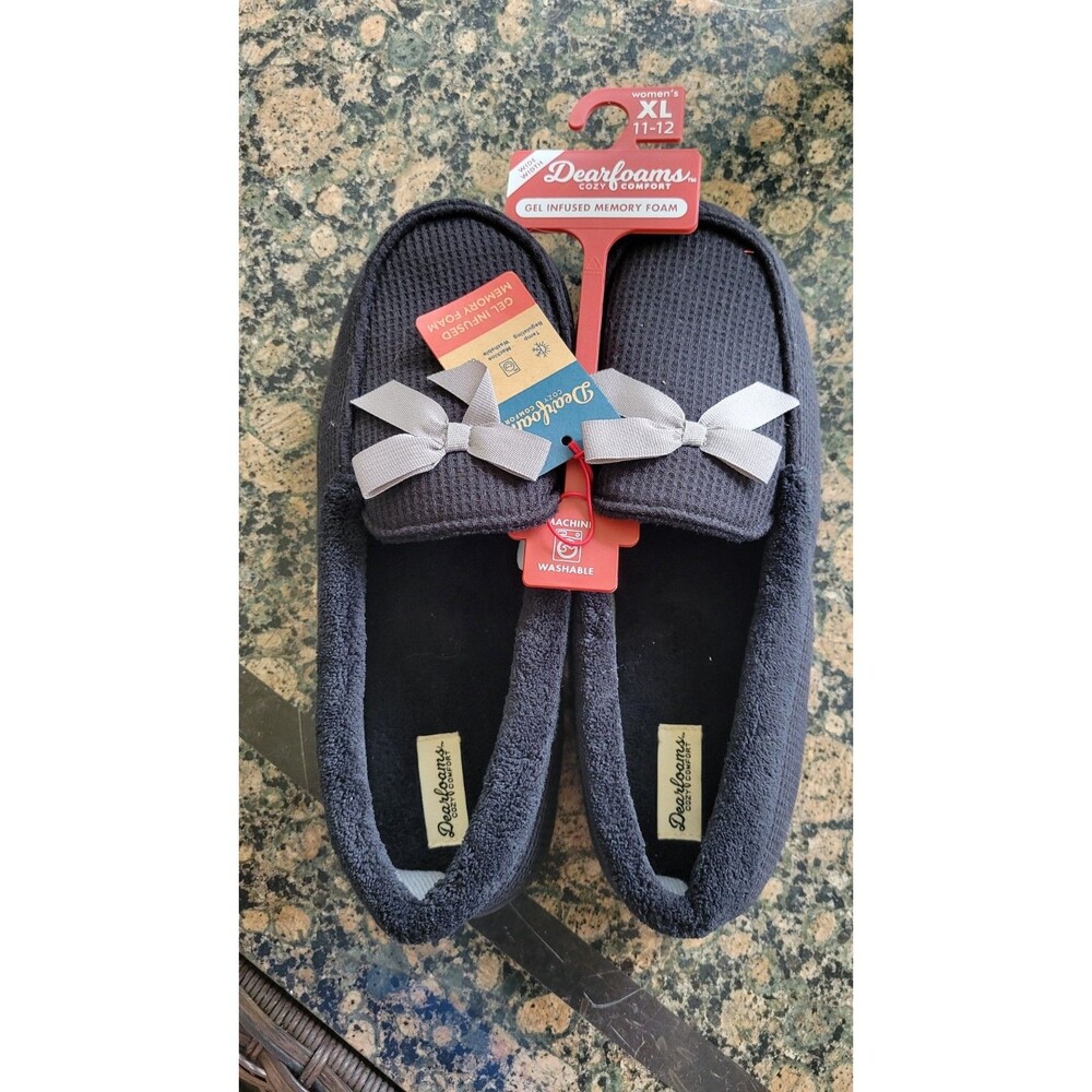 Women's Dearfoams Memory Foam Moccasin Slippers, Size XL (11-12) NEW with Tag